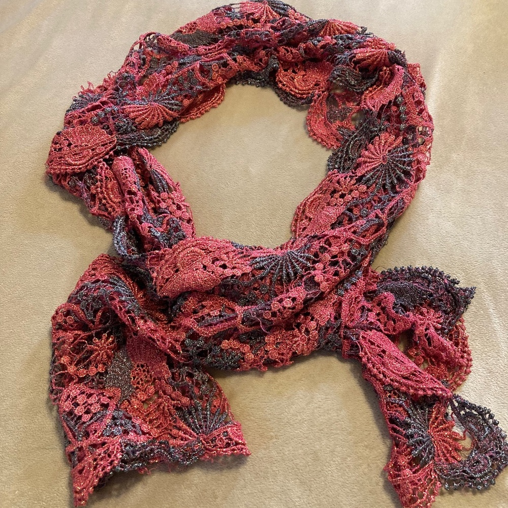 Glittery pink and light blue scarf